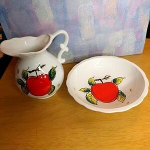 Vintage* Medium Ceramic Pitcher and Bowl